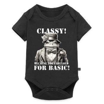 Vintage Frosch - Baby Premium Kurzarmbody - Schwarz - Vorne
