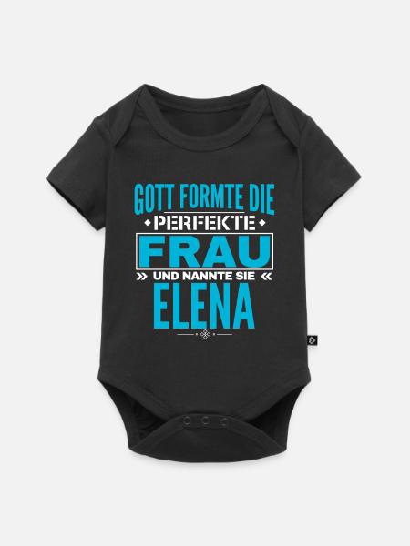 Elena Name Design - Baby Premium Kurzarmbody - Schwarz
