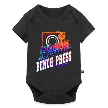 Développé couché Haltérophilie Musculation Fitness Fort - Body à manches courtes Premium Bébé - noir - Devant