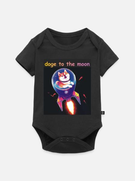 doge to the moon - Baby Premium Kurzarmbody - Schwarz