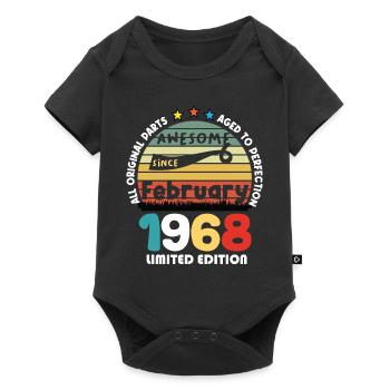 56 Years Old Made In 1968 Vintage February 1968 - Baby Premium short-sleeve bodysuit - black - Front