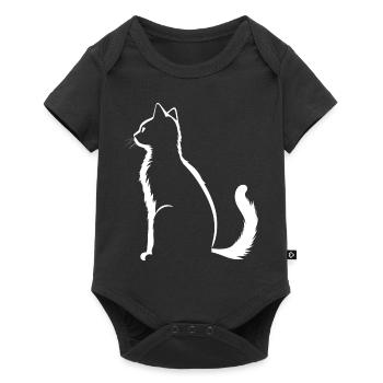 cat, cat motif, cute, gift, gift ideas - Baby Premium short-sleeve bodysuit - black - Front