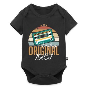 Vintage 1951 Born Original 1951 Birthday - Baby Premium short-sleeve bodysuit - black - Front