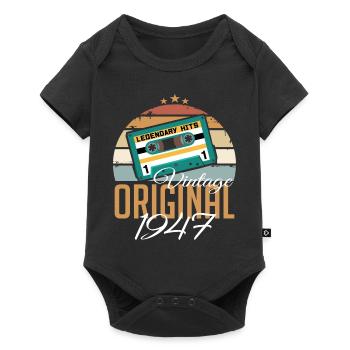 Vintage 1947 Born Original 1947 Birthday - Baby Premium short-sleeve bodysuit - black - Front