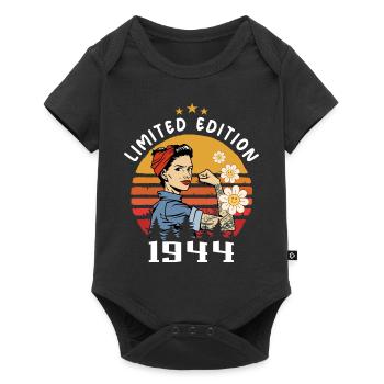 Rétro Année de naissance 1944 Vintage Anniversaire 1944 - Body à manches courtes Premium Bébé - noir - Devant