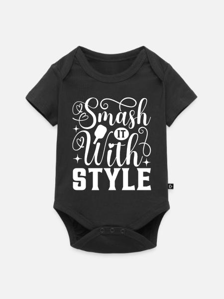Pickleball-Smash - Baby Premium Kurzarmbody - Schwarz