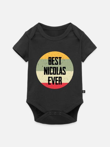 Best Nicolas Ever - Baby Premium Kurzarmbody - Schwarz