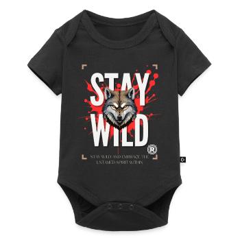 stay wild motivated - Baby Premium short-sleeve bodysuit - black - Front