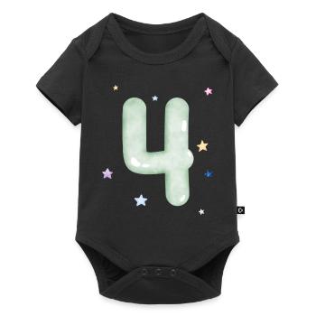 4e anniversaire watercolor étoile - Body à manches courtes Premium Bébé - noir - Devant