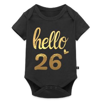 Hello 26 gold - Baby Premium short-sleeve bodysuit - black - Front