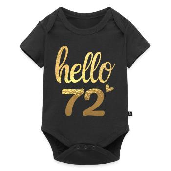 Hello 72 gold - Baby Premium short-sleeve bodysuit - black - Front