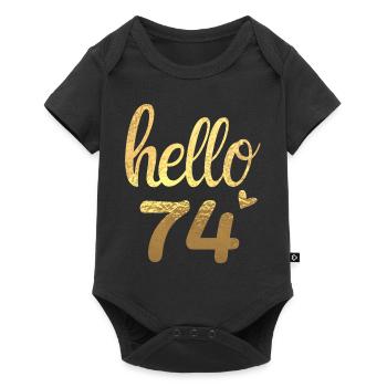 Hello 74 doré - Body à manches courtes Premium Bébé - noir - Devant