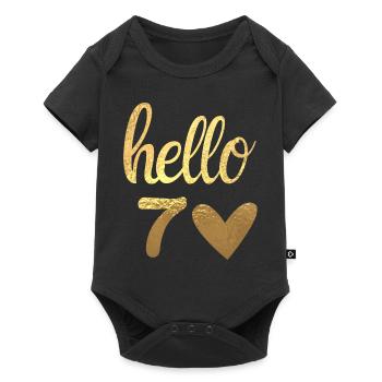 Hello 70 gold - Baby Premium short-sleeve bodysuit - black - Front