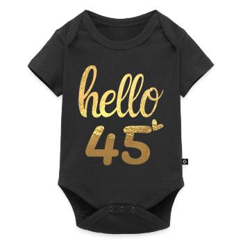 Hello 45 gold - Baby Premium short-sleeve bodysuit - black - Front