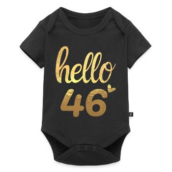 Hello 46 doré - Body à manches courtes Premium Bébé - noir - Devant