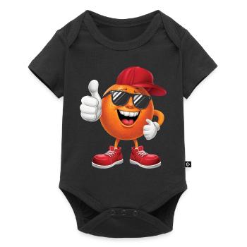 Orange - Baby Premium Kurzarmbody - Schwarz - Vorne