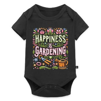 Le bonheur, c’est le jardinage - Body à manches courtes Premium Bébé - noir - Devant