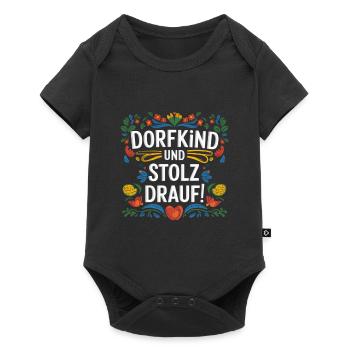Dorfkind und stolz drauf! - Baby Premium Kurzarmbody - Schwarz - Vorne
