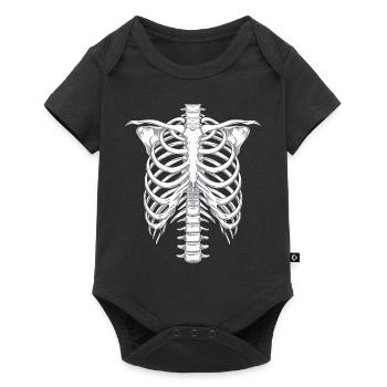 Skelett Halloween Kostüm - Baby Premium Kurzarmbody - Schwarz - Vorne