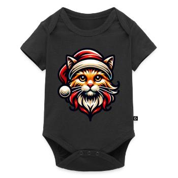 Cat Retro Christmas - Baby Premium short-sleeve bodysuit - black - Front