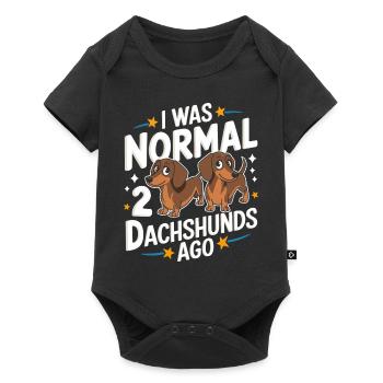 Chien teckel - Body à manches courtes Premium Bébé - noir - Devant