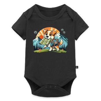 Wander Hund - Baby Premium Kurzarmbody - Schwarz - Vorne