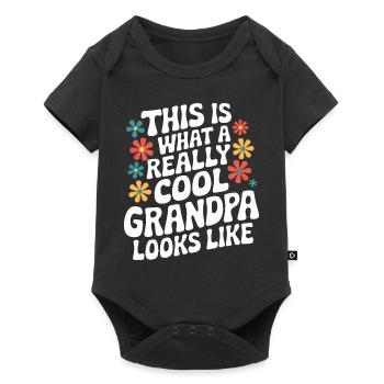 Papy Grand-père Famille Fête des pères - Body à manches courtes Premium Bébé - noir - Devant
