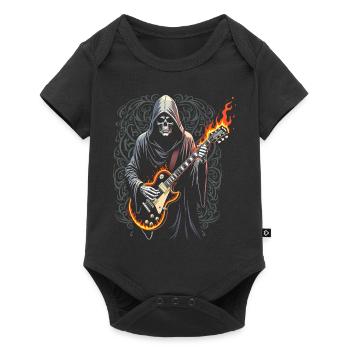 Grim Reaper with Guitar - Rock Style - Baby Premium short-sleeve bodysuit - black - Front