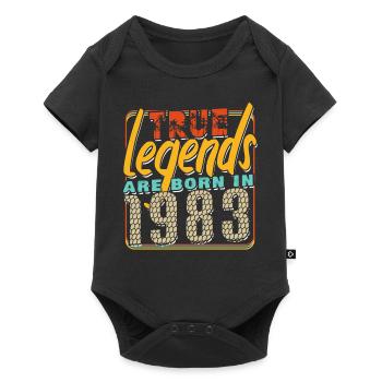 True legends are born in 1983 Vintage anniversaire - Body à manches courtes Premium Bébé - noir - Devant