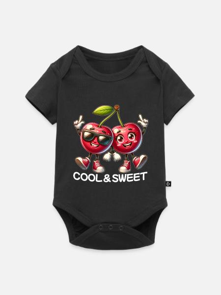Kühl und süß - Baby Premium Kurzarmbody - Schwarz