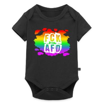 Stop AfD contre la droite, la démocratie, la diversité, la gauche - Body à manches courtes Premium Bébé - noir - Devant