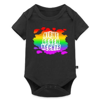 AfD stoppen gegen rechts Demokratie Vielfalt links - Baby Premium Kurzarmbody - Schwarz - Vorne
