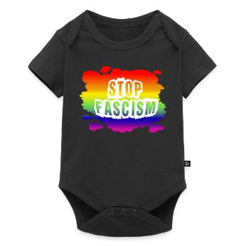 Stop AfD contre la droite, la démocratie, la diversité, la gauche - Body à manches courtes Premium Bébé - noir - Devant