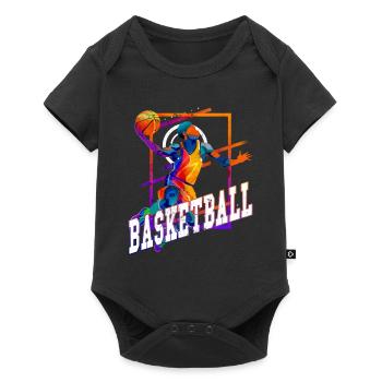 Basket-ball basketteur basketteur Fan Vintage Rétro - Body à manches courtes Premium Bébé - noir - Devant
