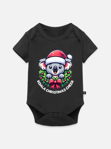 Weihnachts-Koala - Baby Premium Kurzarmbody - Schwarz