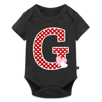Letter g heart - Baby Premium short-sleeve bodysuit - black - Front
