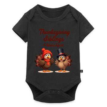 Frères et sœurs de Thanksgiving - Body à manches courtes Premium Bébé - noir - Devant
