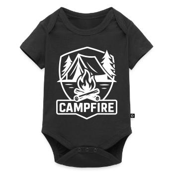 Campfire Camping Tent - Baby Premium short-sleeve bodysuit - black - Front