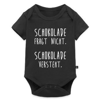 Schokolade fragt nicht. Schokolade versteht. - Baby Premium Kurzarmbody - Schwarz - Vorne