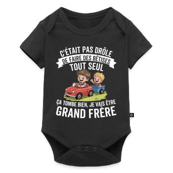 Future funny big brother - Baby Premium short-sleeve bodysuit - black - Front
