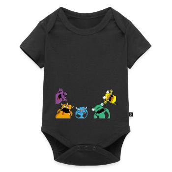 little_monsters_a_102013 - Baby Premium short-sleeve bodysuit - black - Front