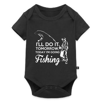 Fishing fishing fish fishing gift - Baby Premium short-sleeve bodysuit - black - Front