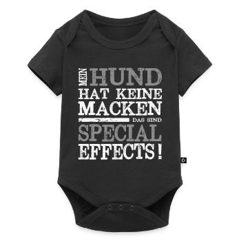 Mein Tier hat Macken Tierfreund Hund Katze Pferd - Baby Premium Kurzarmbody - Schwarz - Vorne