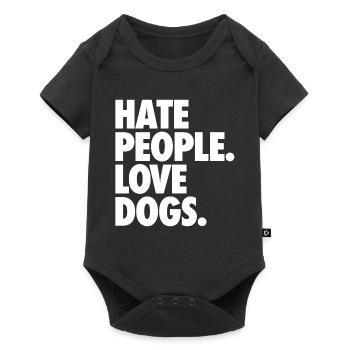 Hate People. Love Dogs. - Baby Premium Kurzarmbody - Schwarz - Vorne