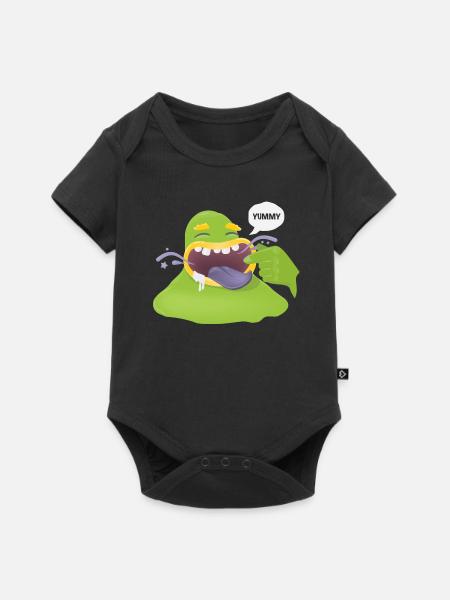 eating monster - Baby Premium short-sleeve bodysuit - black