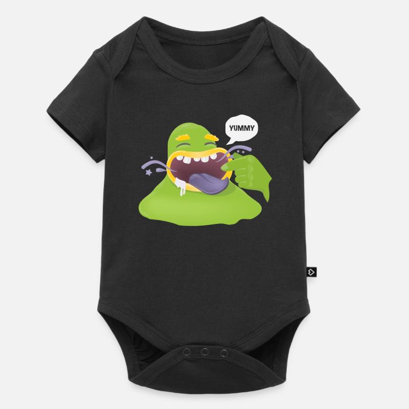 monstre manger - Body à manches courtes Premium Bébé - noir