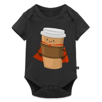 Coffee Superhero Superhero Superpower Coffee - Baby Premium short-sleeve bodysuit - black - Front
