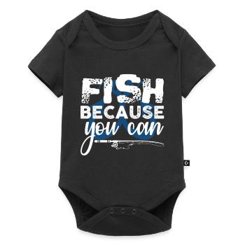 Angel Design Angler Angeln Fischen Rute Geschenk - Baby Premium Kurzarmbody - Schwarz - Vorne