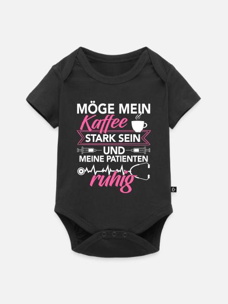 Krankenschwester Shirt · Pflege · Kaffee stark - Baby Premium Kurzarmbody - Schwarz