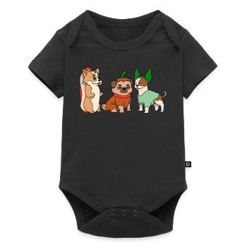 Halloween Pug Pug Cat Dachshund Jack Dog T Shirt - Baby Premium short-sleeve bodysuit - black - Front